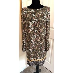 Laundry by Shelli Segal dress sz 6 Olive Green Large floral Shift
